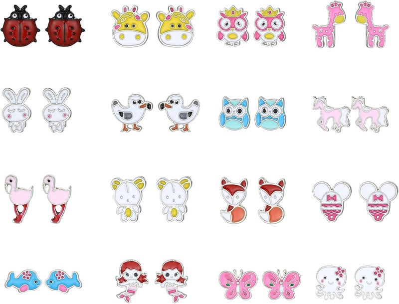 AOROCO Store 20 Pairs Hypoallergenic Stud Earrings Set for Girls Jewelry Gifts for Girls Kids Women - Image 1
